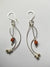 Sterling Sliver .925 Swoopy Earrings with Brown Goldstone drop