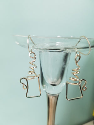 Argentium Silver (tarnish resistant) Hot Beverage Earrings--> Hot Cocoa, Tea, Coffee Earrings