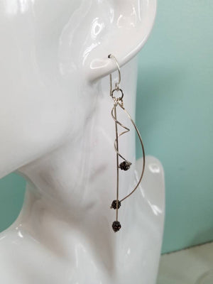 Unique Argentium Silver (tarnish resistant) Ecclectic Dangle Beaded Earrings