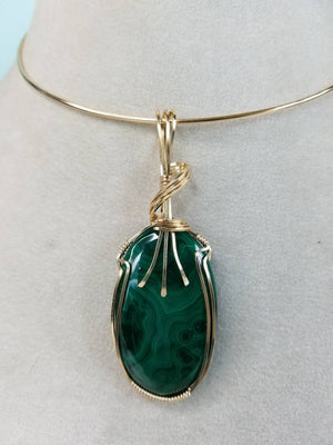 Stunning Designer Green Malachite Gemstone Pendant