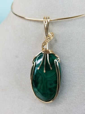 Stunning Designer Green Malachite Gemstone Pendant