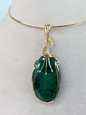 Stunning Designer Green Malachite Gemstone Pendant
