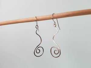 Argentium Silver (tarnish resistant) Swirly Dangle Earrings