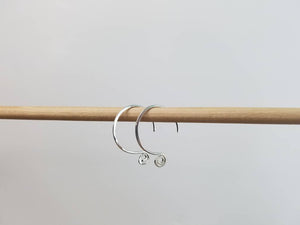 Small Hoop Spiral Minimalist Threader Earrings hand sculpted in Argentium Silver (tarnish resistant) Wire or 14 kt Gold Filled Wire