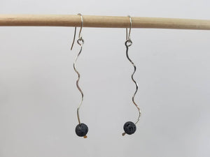 Lava Bead Diffuser Dangle Earrings Hand Sculpted in Argentium Silver (tarnish resistant) Wire