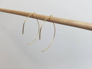 Open Design Minimalist Threader Earrings hand sculpted in 14kt Gold Filled Wire