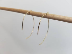 Open Design Minimalist Threader Earrings hand sculpted in 14kt Gold Filled Wire