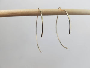 Open Design Minimalist Threader Earrings hand sculpted in 14kt Gold Filled Wire