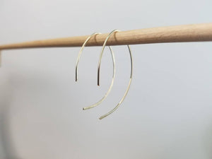 Open Style Minimalist Threader Earrings hand sculpted in 14kt Gold Filled Wire