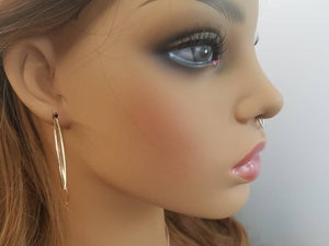 Unique Hoop Minimalist Threader Earrings hand sculpted in 14kt Gold Filled Wire