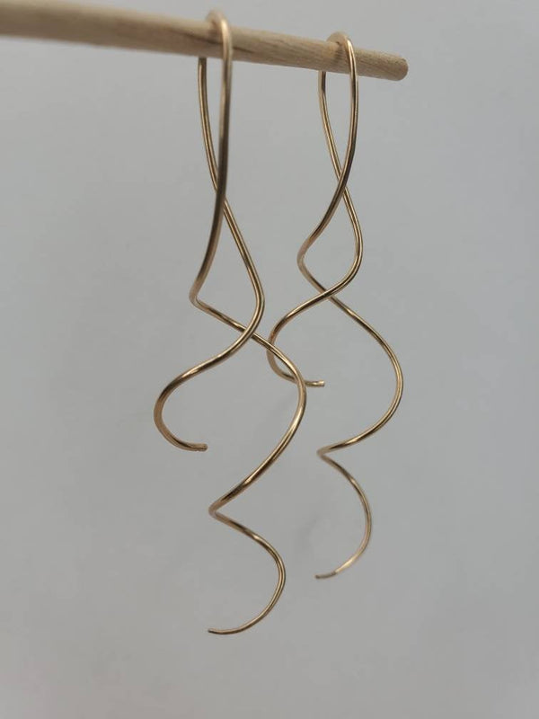 Twist On Minimalist Threader Earrings hand sculpted in 14kt Gold Filled Wire