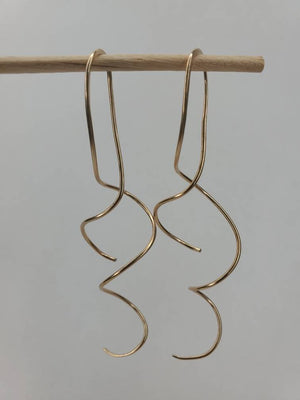 Twist On Minimalist Threader Earrings hand sculpted in 14kt Gold Filled Wire