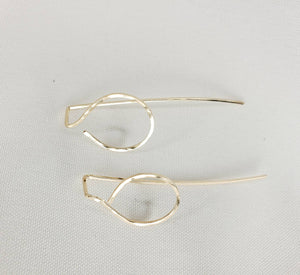 Small Circle Shaped Minimalist Threader Earring Jackets hand sculpted in 14kt Gold Filled Wire
