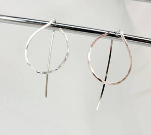 Circle Shaped Earring Jackets hand sculpted in Argentium Silver (tarnish resistant)