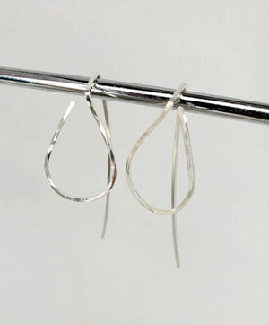 Teardrop Shaped Earring Jackets hand sculpted in Argentium Silver (tarnish resistant)