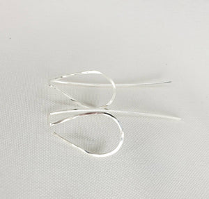 Teardrop Shaped Earring Jackets hand sculpted in Argentium Silver (tarnish resistant)