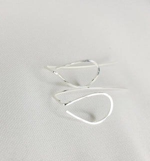 Teardrop Shaped Earring Jackets hand sculpted in Argentium Silver (tarnish resistant)