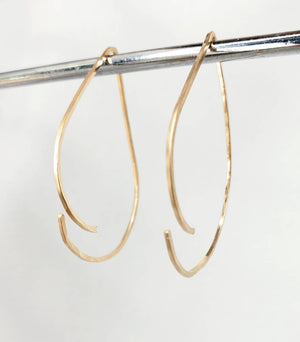 TearDrop Style Minimalist Threader Earrings hand sculpted in 14kt Gold Filled Wire