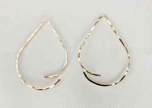 TearDrop Style Minimalist Threader Earrings hand sculpted in 14kt Gold Filled Wire