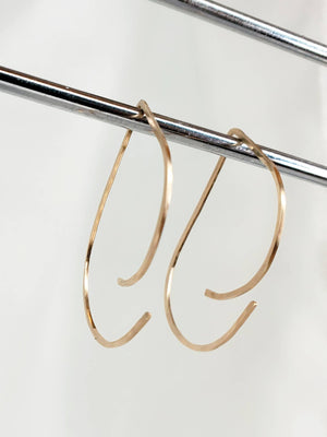 TearDrop Swoop  Style Minimalist Threader Earrings hand sculpted in 14kt Gold Filled Wire