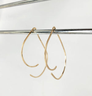 TearDrop Swoop  Style Minimalist Threader Earrings hand sculpted in 14kt Gold Filled Wire