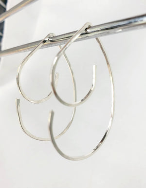 Medium Swirl Minimalist Threader Earrings hand sculpted in Argentium Silver (tarnish resistant)