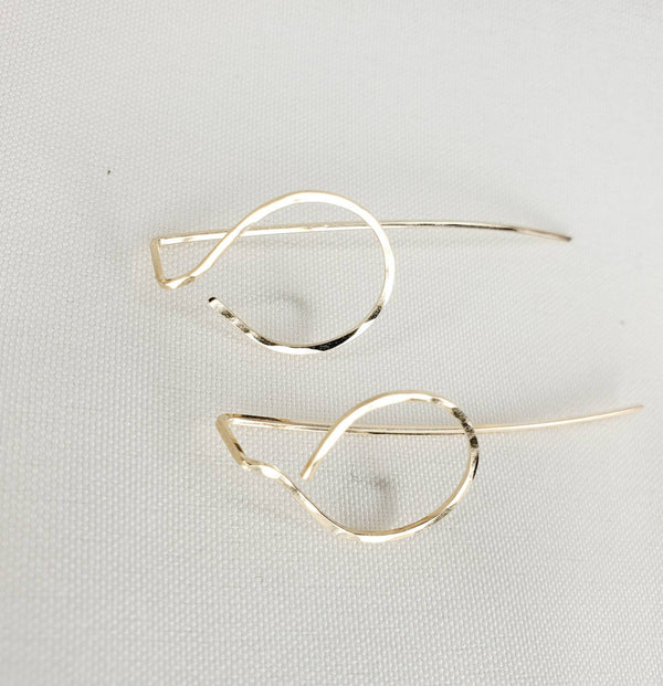 Small Circle Shaped Minimalist Threader Earring Jackets hand sculpted in 14kt Gold Filled Wire