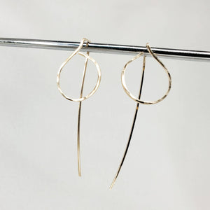 Small Circle Shaped Minimalist Threader Earring Jackets hand sculpted in 14kt Gold Filled Wire