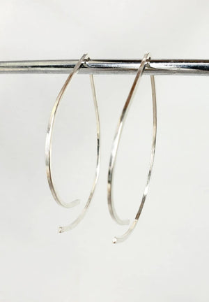 Teardrop Minimalist Threader Earrings hand scuplted in Argentium Silver (tarnish resistant)