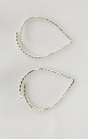 Teardrop Minimalist Twisted Wire Threader Earrings hand scuplted in Argentium Silver (tarnish resistant)