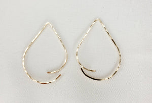 TearDrop Style Minimalist Threader Earrings hand sculpted in 14kt Gold Filled Wire