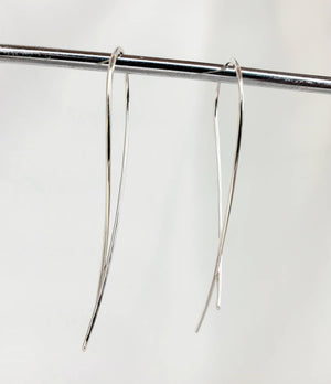 Criss Cross Minimalist Threader Earrings hand sculpted in Argentium Silver (tarnish resistant)