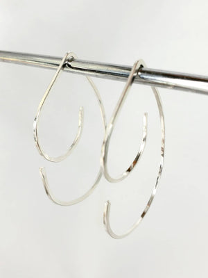 Medium Swirl Minimalist Threader Earrings hand sculpted in Argentium Silver (tarnish resistant)