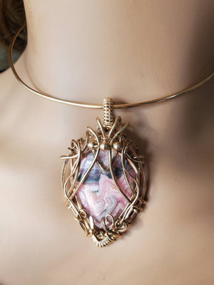 Pink Rhodochrosite Pendant