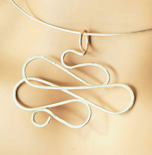 Unique Argentium .925 Sterling Silver Wire Pendant 4 (now known as the Oops Pendant)