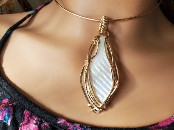 Chatoyant Mother of Pearl Pendant
