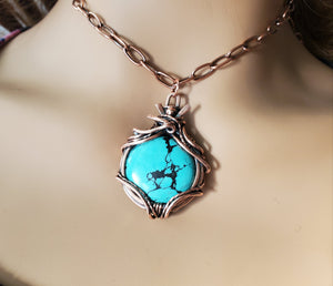 Natural Turquoise  Gemstone Pendant