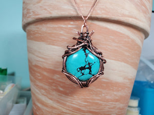 Natural Turquoise  Gemstone Pendant